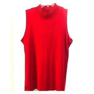 MISOOK Red Mock Neck Sleeveless Shell Top M